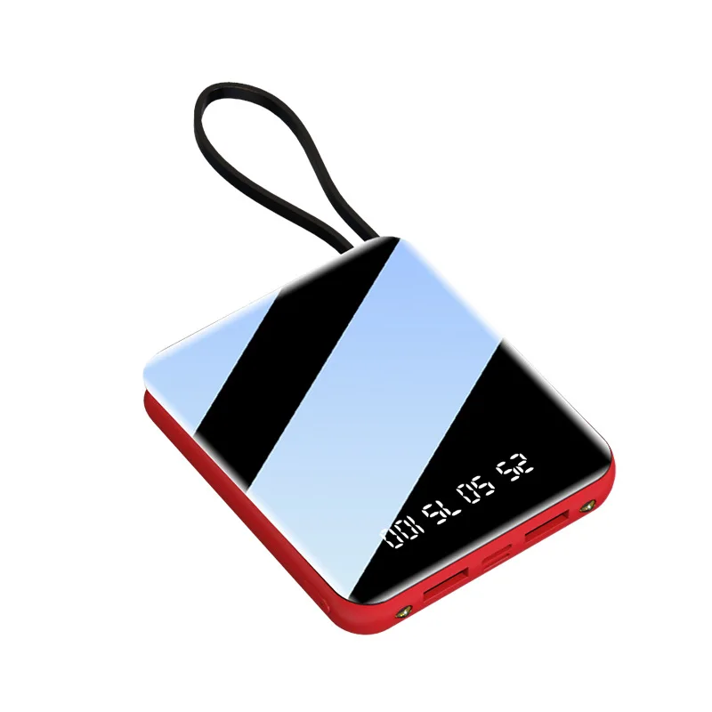 

Power Bank 20000mAh Mini Poverbank Mirror Screen Portable Charger with LED Light External Battery For iPhone 11 Xiaomi CD23