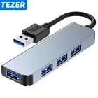 Док-станция 4 в 1, USB Type-C, 4 порта, разветвитель, адаптер для Xiaomi, Macbook, ПК, компьютера, ноутбука, аксессуары для ноутбуков