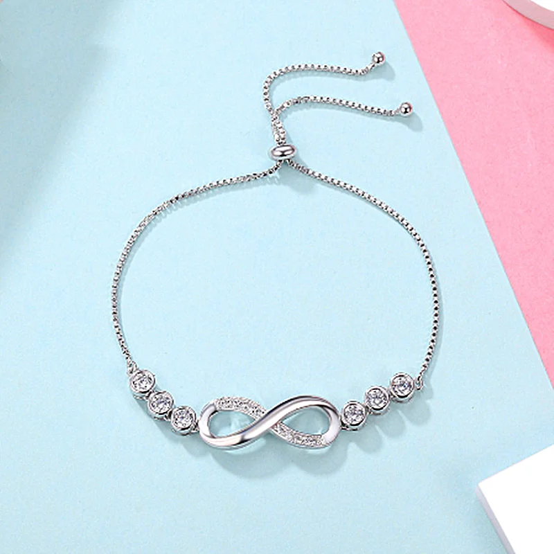 Хит продаж популярный серебряный браслет бесконечная любовь бант бесконечность
