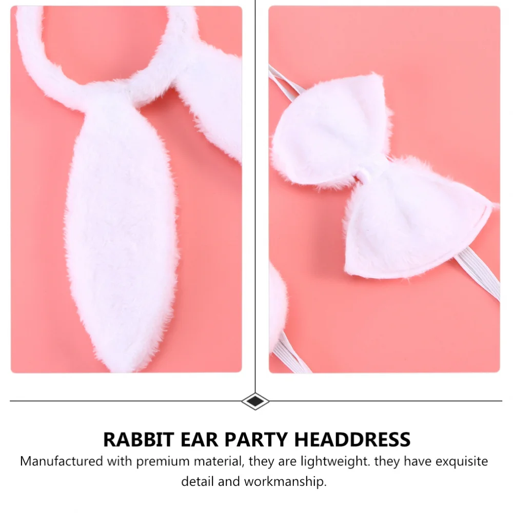 

3 Set Rabbit Ear Cosplay Hair Hoop Fashion Headdress Adorable Rabbit Bow Tie