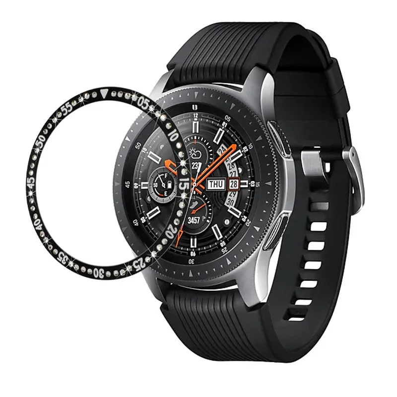 black Металлический ободок для samsung Galaxy Watch 46 мм/42 мм чехол gear S3 Frontier/классическая спортивная клейкая крышка ремешок аксессуары 46/42 3 - Цвет ремешка: black