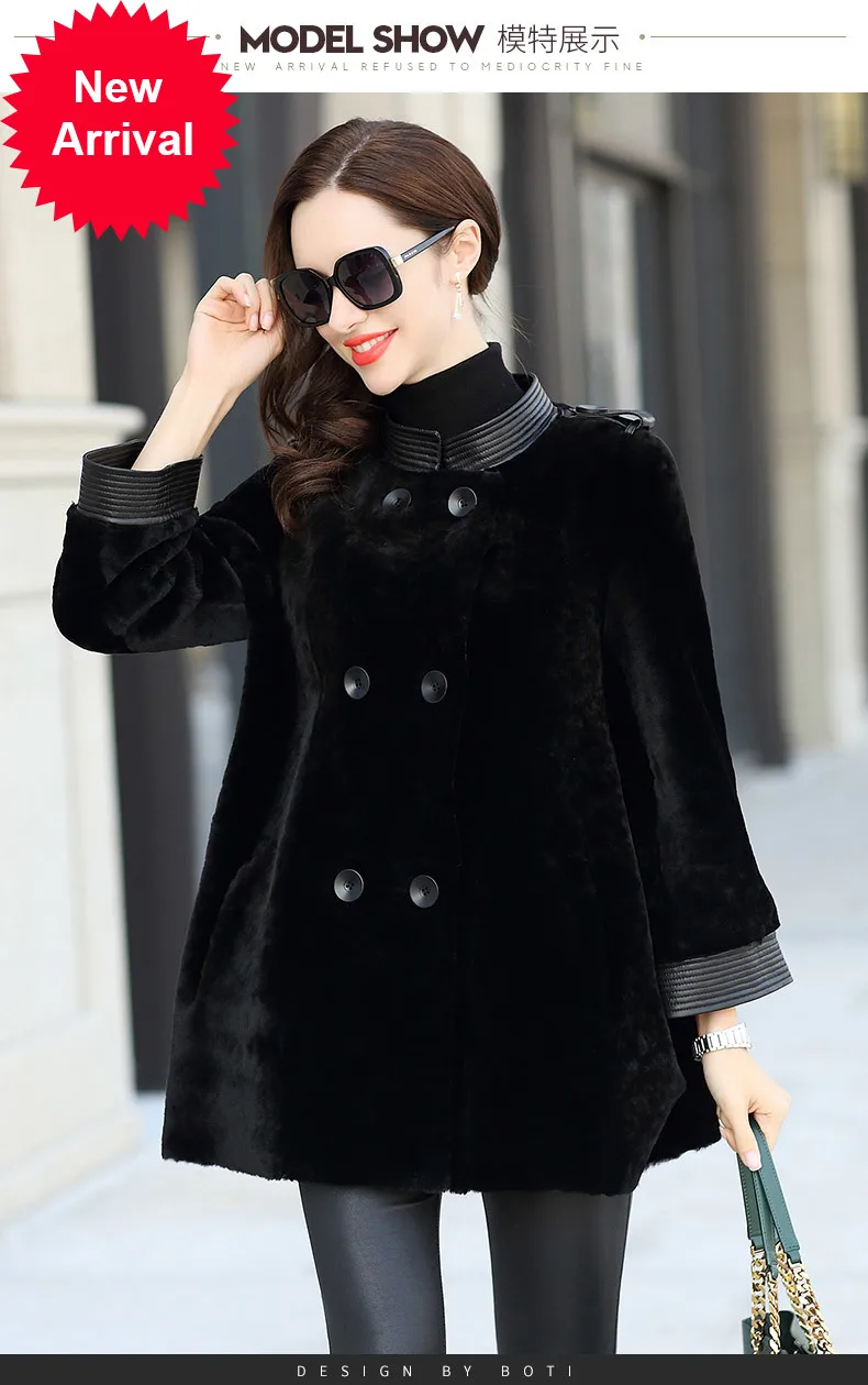 

2020 new casual fashion sheep skin mixed sheep fur women's simple fur jacket jacket