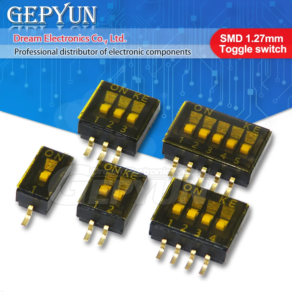 5 шт. SMD SMT слайд-переключатель 1P 2P 3P 4P 5P 1 27 мм Способ Позиции DIP черный шаг