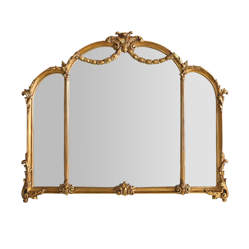 

European bathroom mirror carved flower mirror