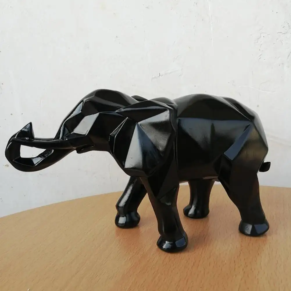 

Collectible Geometric Decorative Nordic Style Elephant Statue for Cafe