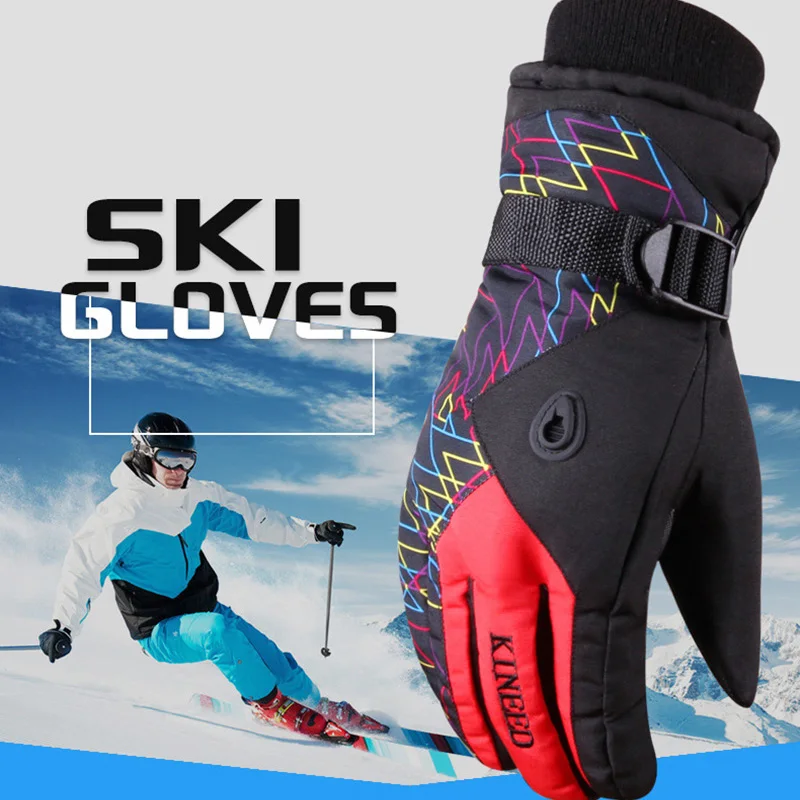 

Thermal Skiing Gloves Men Women Winter Fleece Waterproof Windproof Snow Motorcycle Warm Mittens for driving climbing thicker