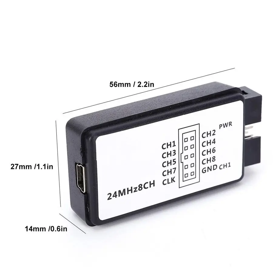Портативный мини анализатор логики LA1002 USB 5 МГц 24 м 8 каналов|Осциллографы| |