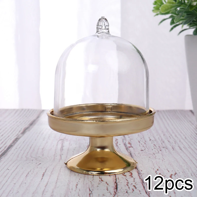 

12Pcs Plastic Transparent Creative Tray Storage Candy Boxes Cupcake Holder Wedding Birthday Wedding Party Decoration Snack Box