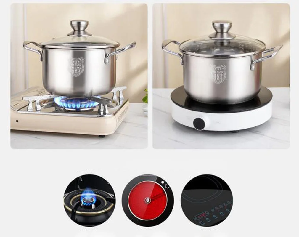 

Stainless Steel Soup Pot Small Soup Pot Milk Pot Gas Stove Induction Cooker Universal Stainless Steel Cooker Instant Pot Wok