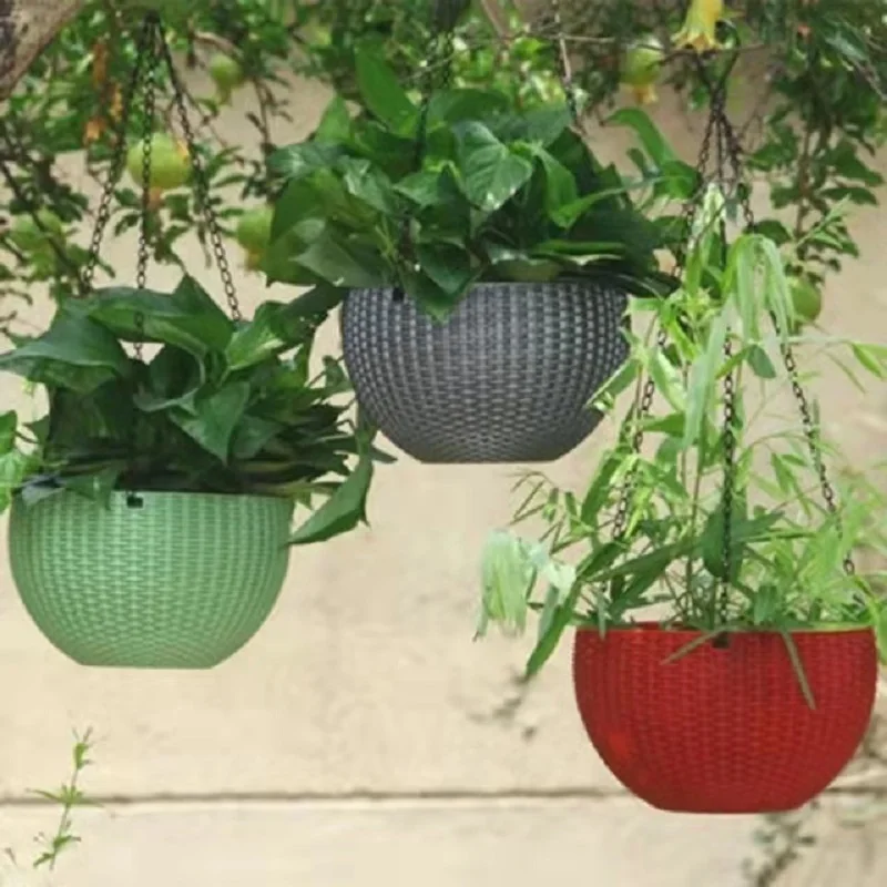

Resin Hanging plant Pots Basket Plant Hang Plant Flower pot Hanger Outdoor Hanging Pot Holder Basket for wall decoration garden