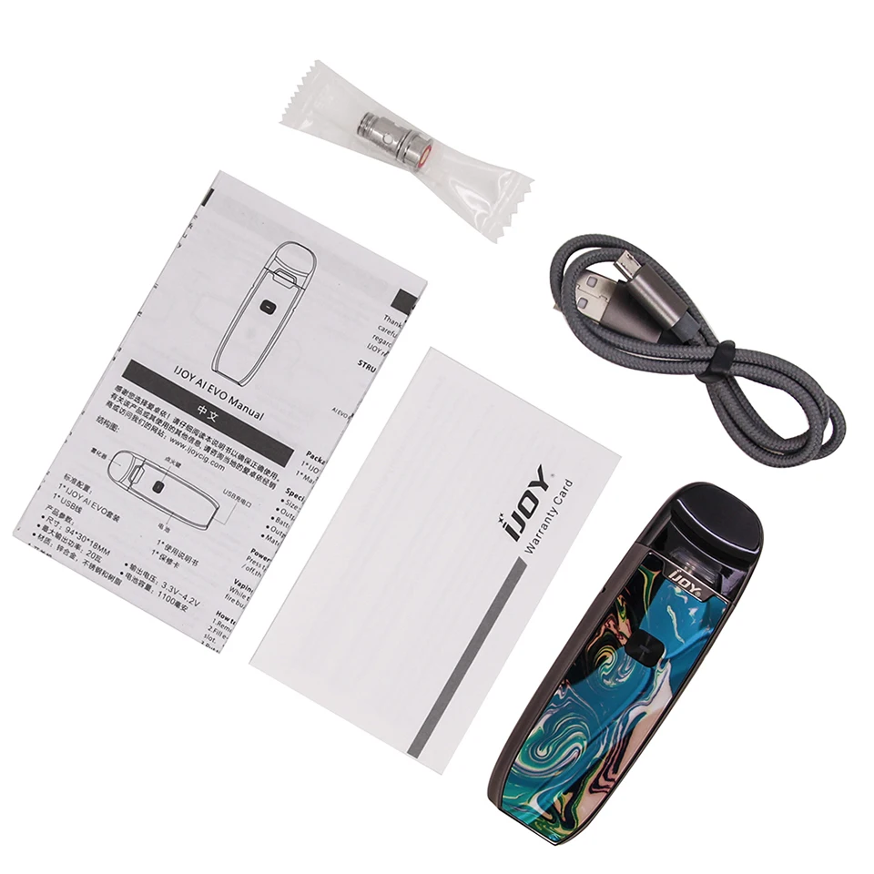 Оригинальный Новый IJOY AI EVO полимерный Pod vape pen Starter 1100 мАч набор 0 7 сетка/1.4ohm катушка