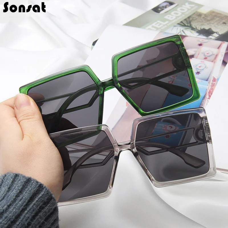 

New Vintage Oversize Square D's Big Frame Sunglasses Rectangular Hollow Mirror Legs Retro Shades Women Luxury Brand Big