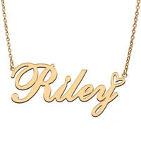 riley love heart name necklace personalized gold plated stainless steel collar for women girls friends birthday wedding gift