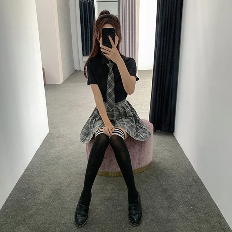 Японская школьная форма JK для девочек 4 шт. школьные костюмы косплея старшей