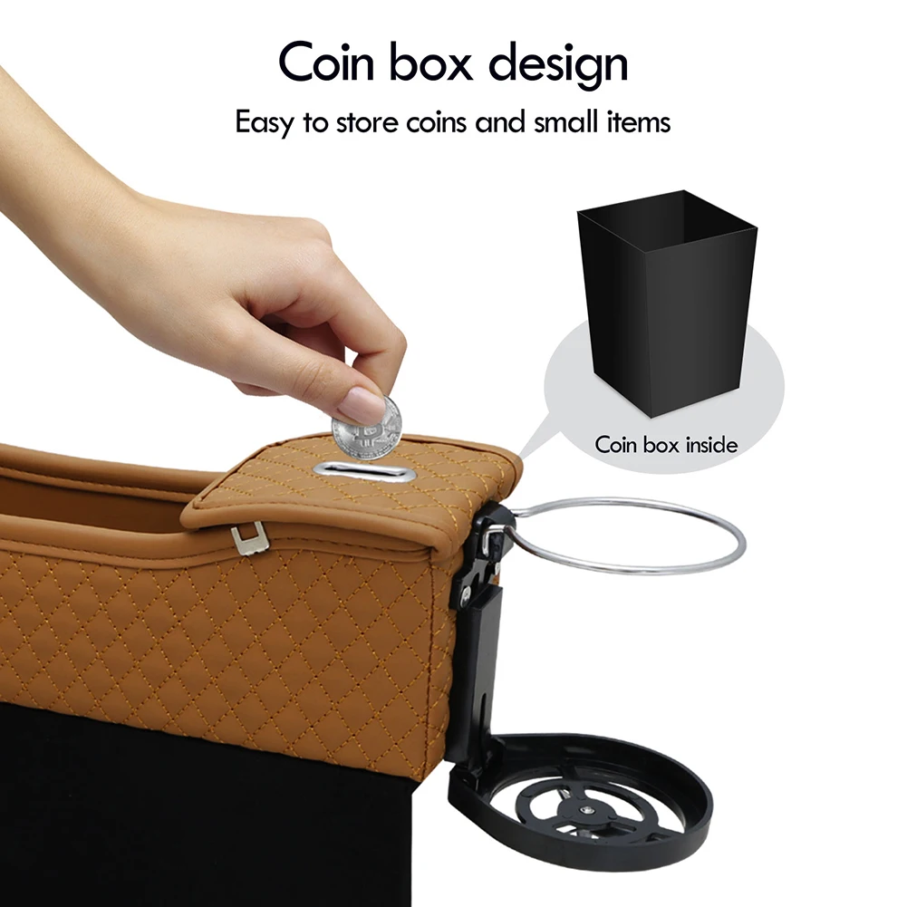 

Universal Car Seat Crevice Storage Box Auto Vehicle Gap Cup Phone Holder Organizers Interior Coin Card Case Accessory