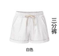 2022 summer otton linen wide leg short slim casual high waist shorts beach female shorts 6xl