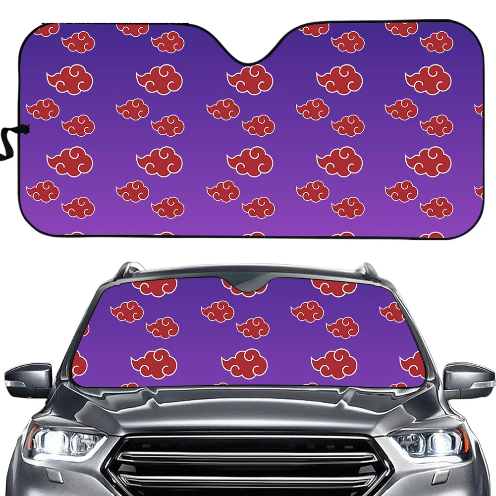 

Car Windshield Anime AKATSUKI Clouds Printing Screen Sun Visor Auto Car Accessories Sunshade for Car Windshield for women 2021