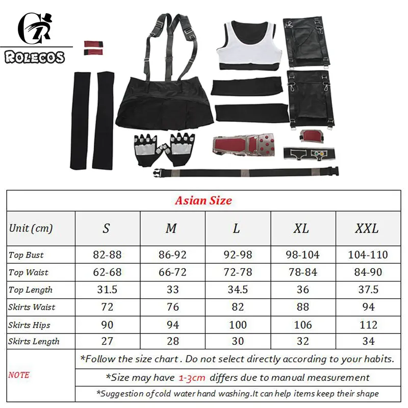 ROLECOS FF VII Tifa Cosplay Costume FF7 Remake Game Cosplay Costume Halloween Sexy Overalls Skirt Gloves Stokings