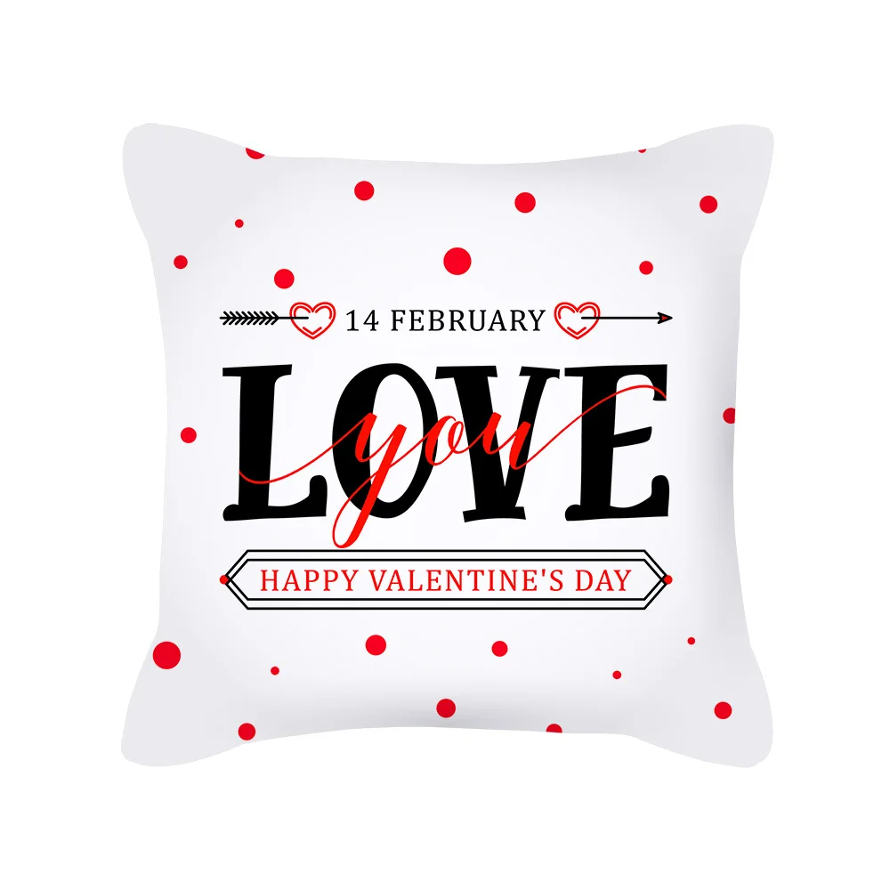 

Short Plush Nordic Red Love Valentine's Day short plush pillowcase cushion new home white decorative pillows