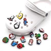 1pc hollween horror movie characters shoe charms buckle for clogs garden sandals shoe accessorie croc jibz kid party x mas gifts