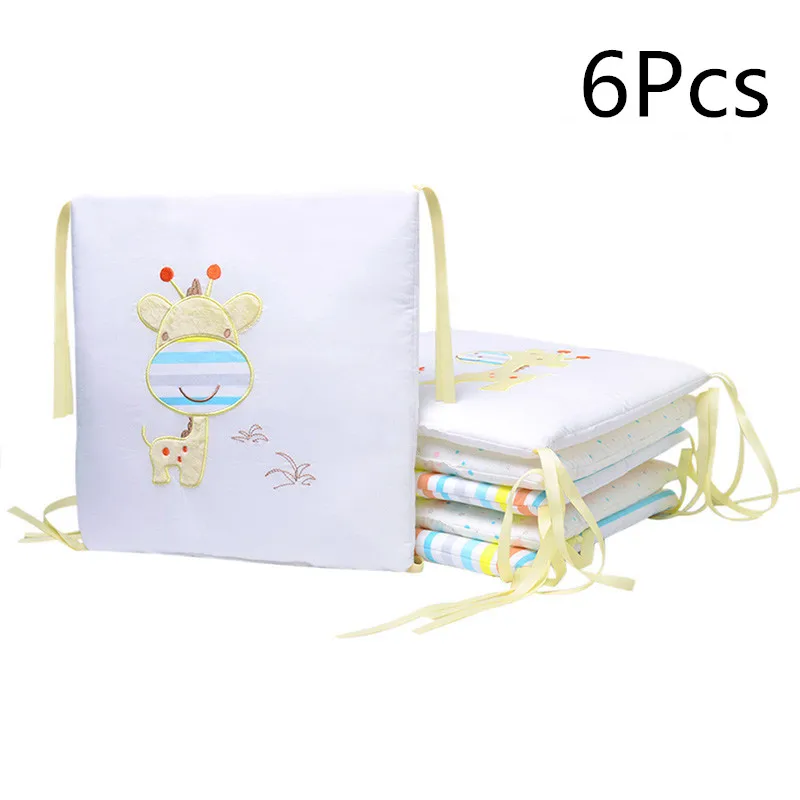 Giraffe 6Pcs 6 шт./12 шт. Детская кровать бампер Комплект Детская кровать детская кроватка защитный бампер для новорожденных Детская кроватка бампер в обувь для малышей Комплект постельного белья - Цвет: Giraffe 6Pcs