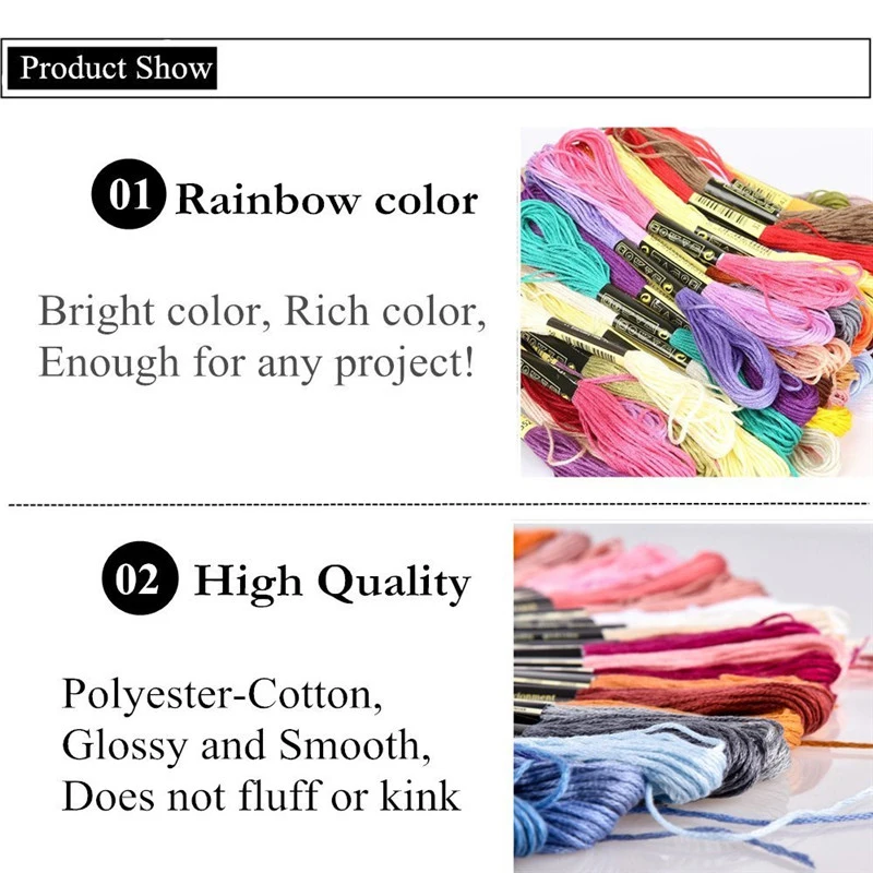 

150 Colors/set Cross Stitch Thread DIY Embroidery Tools Kit Sewing Thread Set for Hand Sewing Embroidery Cross Stitch Braiding