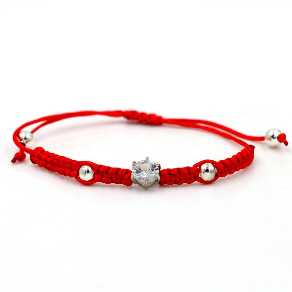 Белый циркония собака зрительно-моторную Шарм браслет желаний черный Красный