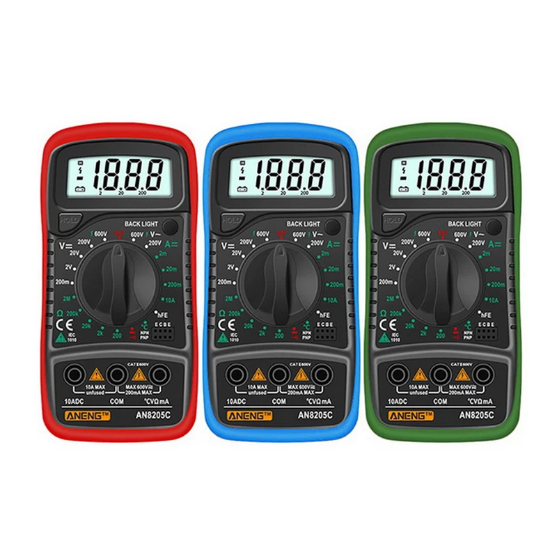 AN8205C цифровой мультиметр AC/DC Амперметр тестер измеритель с термопарой ЖК
