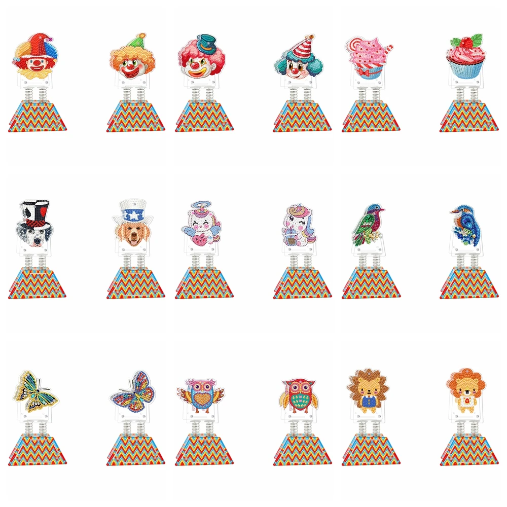 

New Diamond Painting Ornaments Spring Moving Head Doll DIY Mosaic Rhinestone Diamond Embroidery Home Decoration Toy Gift