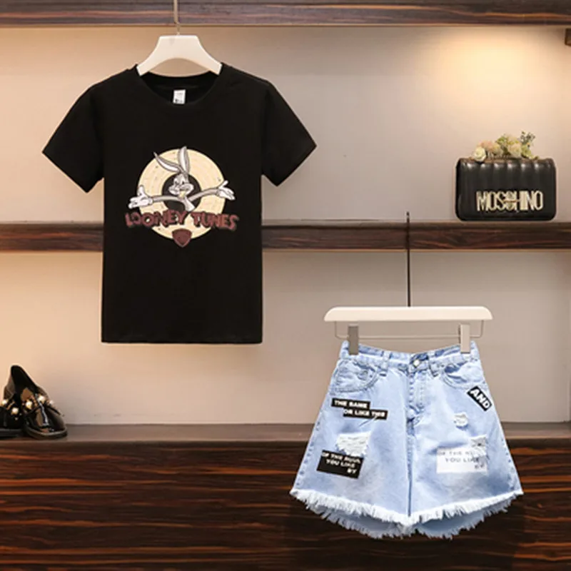 Женский офисный комплект из 2 предметов летняя футболка с коротким рукавом и