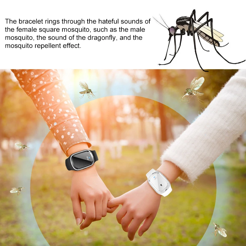 

Ultrasonic Natural Mosquito Repellent Bracelet Waterproof Pest Insect Bugs Anti Mosquito Insect Bracelet Ultrasound Outdoor Kids