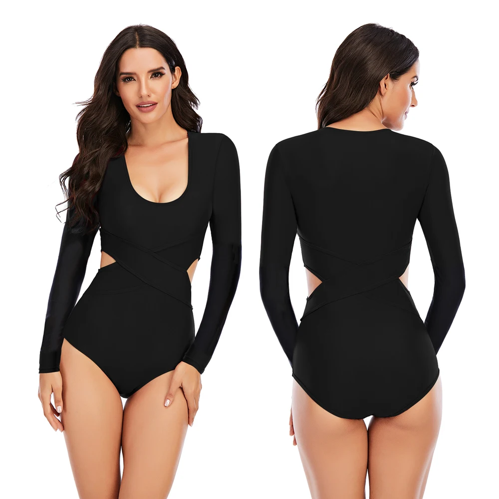 

Женский сплошной купальник для серфинга, с длинным рукавом, купальный костюм для женщин, пляжная одежда, маленький размер до 2021