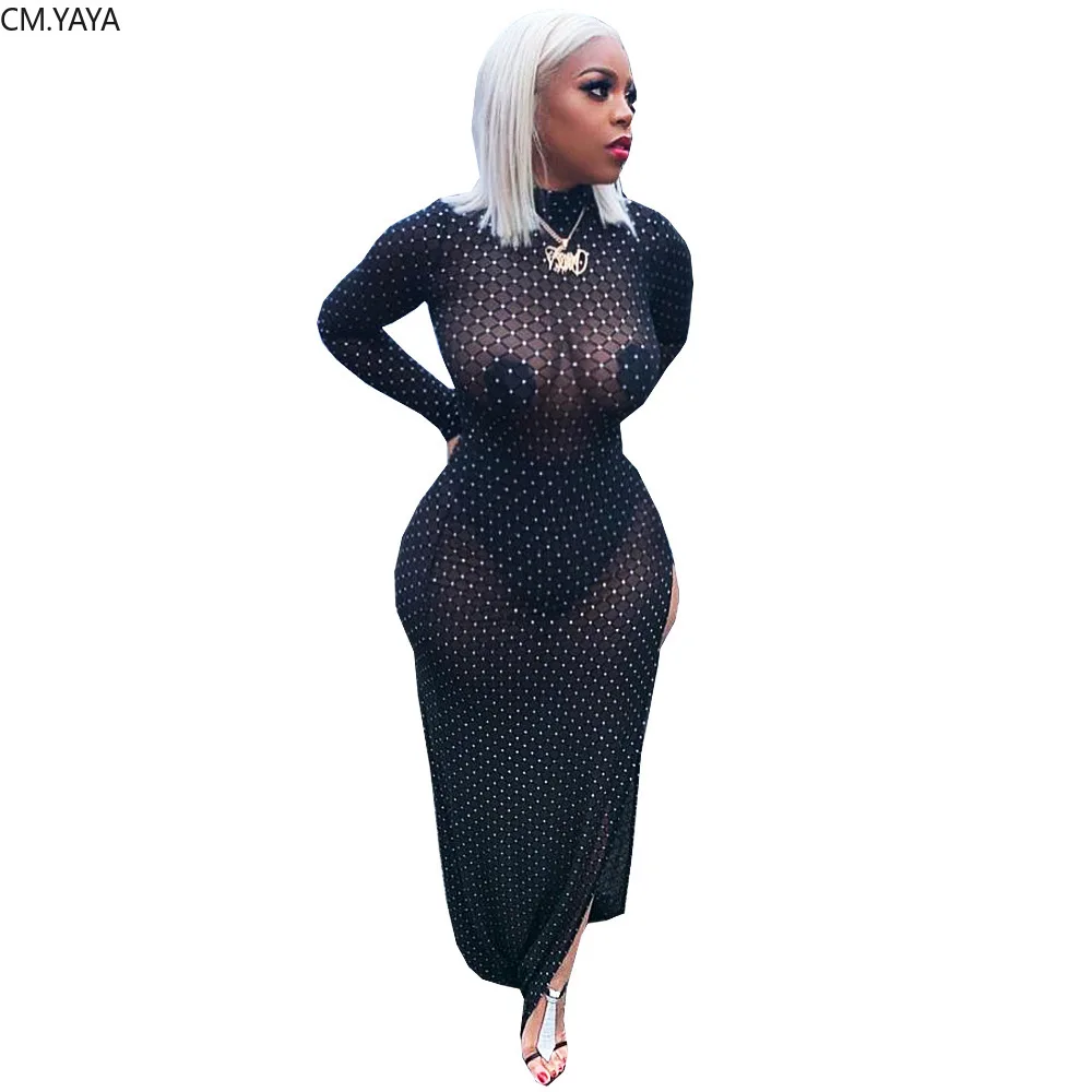 Женское зимнее длинное платье длинные рукава трусики Сетчатое перспективное