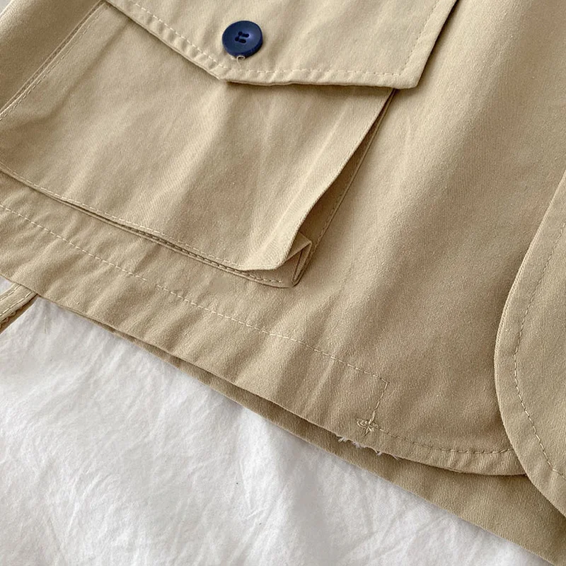 

Vest Waistcoats Women V-neck Single-breasted Chic Fashion Casual Safari-style Harajuku Students Vintage BF Unisex Retro Street