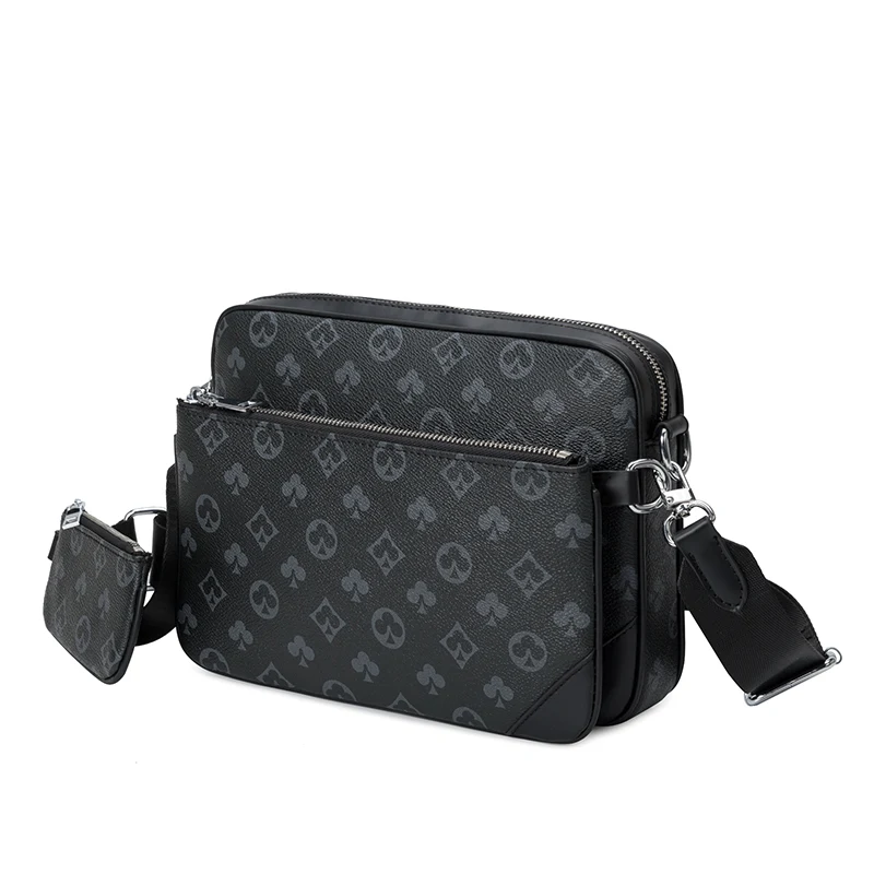 

European and American fashion men's one-shoulder print design luxury men's bags high-quality large-capacity messenger bag