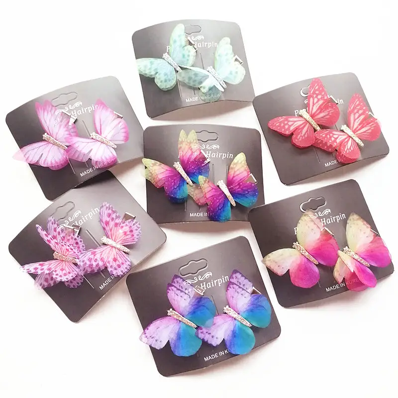 2 шт./набор заколки-бабочки для волос | Аксессуары одежды