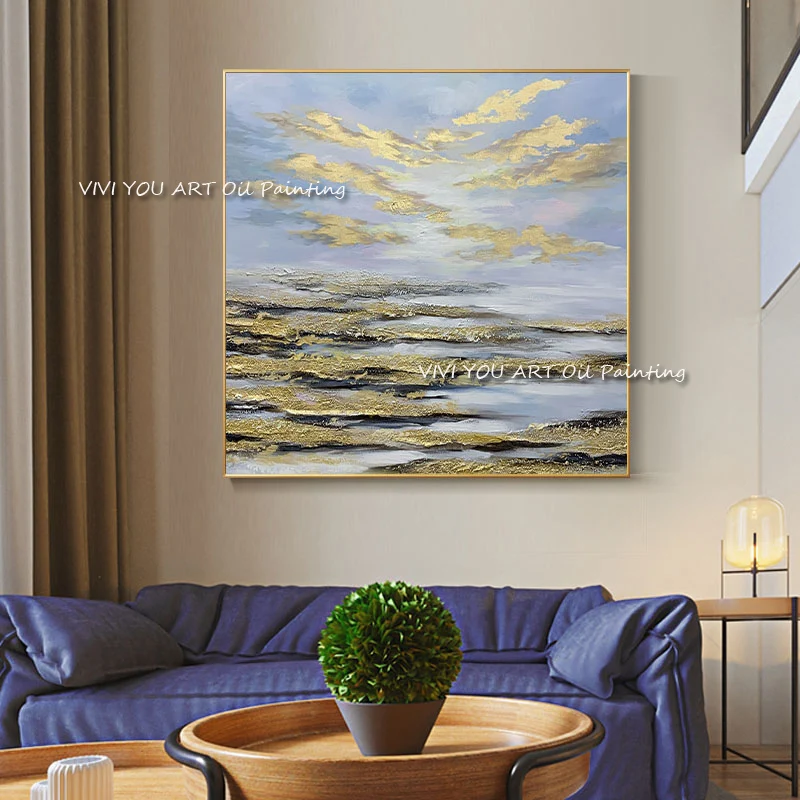 

100% Handpainted Design Paintings Modern Abstract Handmade Oil Painting On Sunset Pretty Wall Art Picture Home Decor Unframed