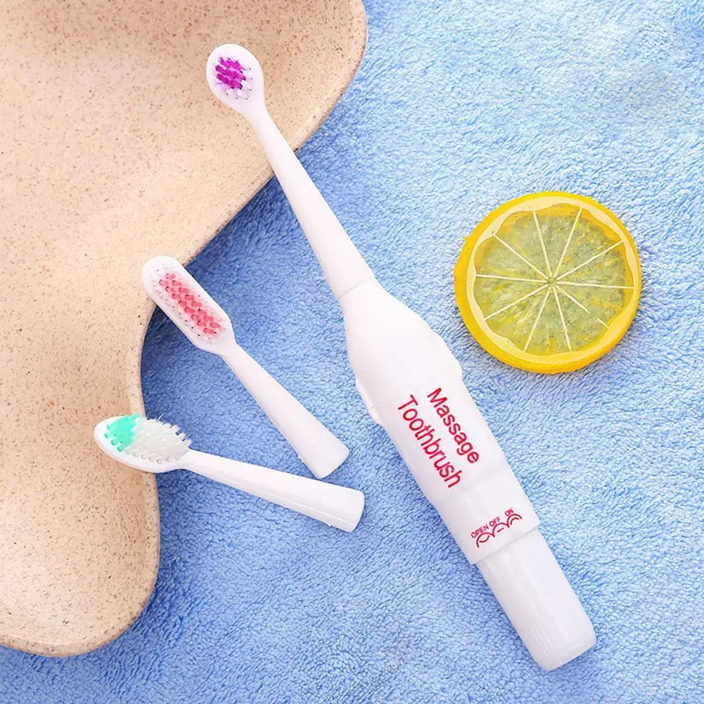 Вращающаяся зубная щетка 3 насадки для гигиены полости рта с электрическим