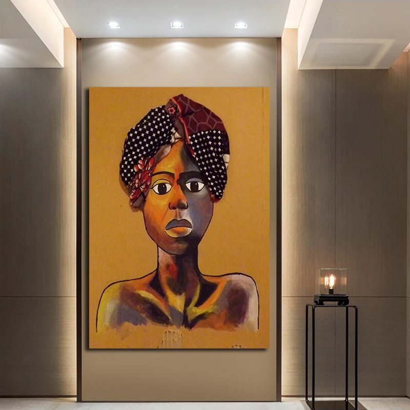 Абстрактная картина маслом для африканских женщин семейный плакат и принты