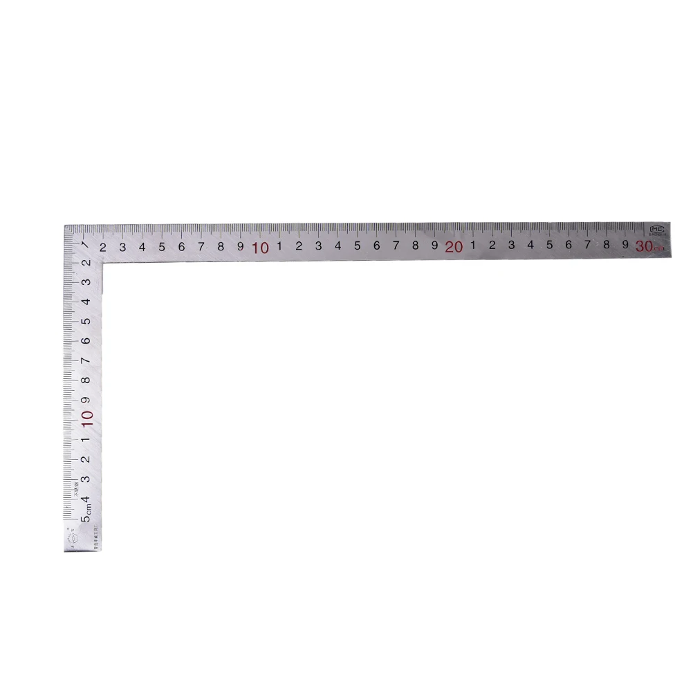 

1pc Modern Straight Stainless Steel 90 Degrees Angle Metric Try Mitre Square Ruler 150x300mm School Office Stationery
