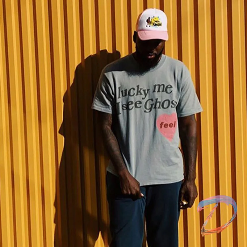 

Oversized Kanye West T-shirt Red Heart Foam Printing Tshirts Men's Women's T Shirt Kanye Loose Roud Neck Hip-hop Half Sleeve Top