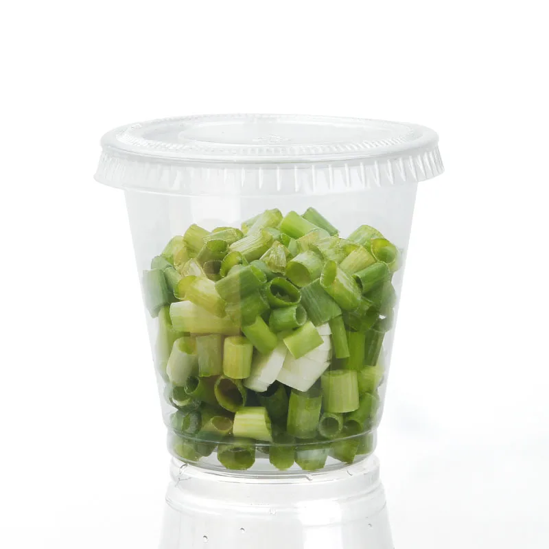 

100pcs High quality PET transparent sauce plastic cups 95ml 3oz small disposable pudding jelly yogurt tasting cup with lid