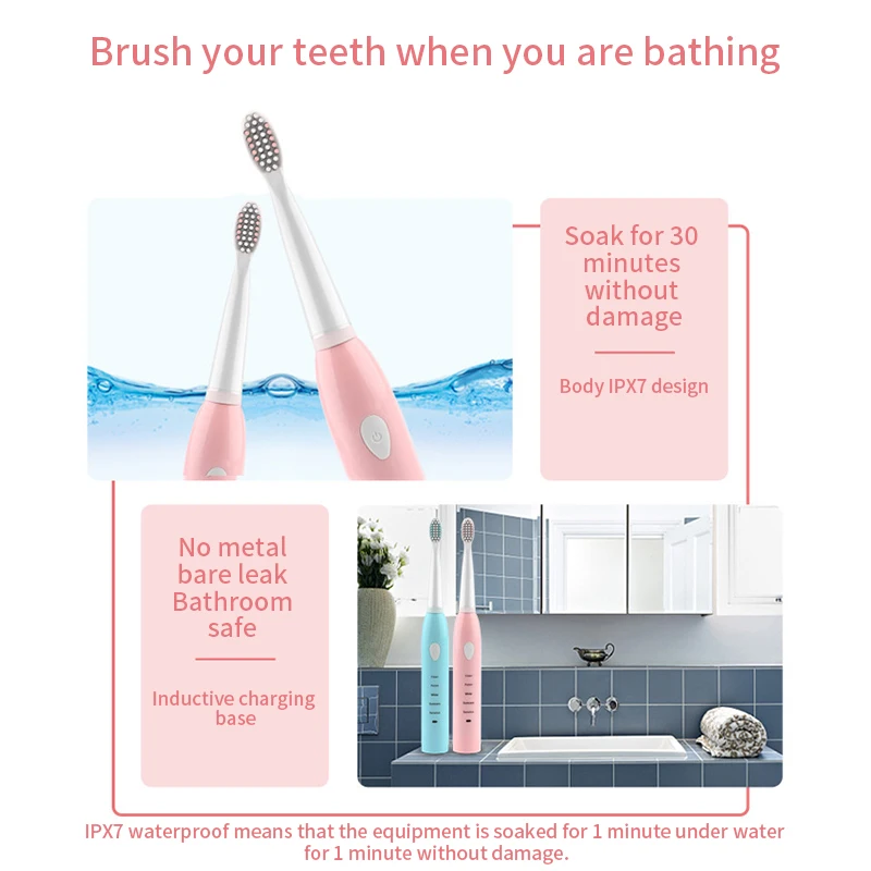 

Epacket Ultrasonic Sonic Electric Toothbrush USB Charge Rechargeable Tooth Brushes Washable Electronic Whitening Teeth Brush
