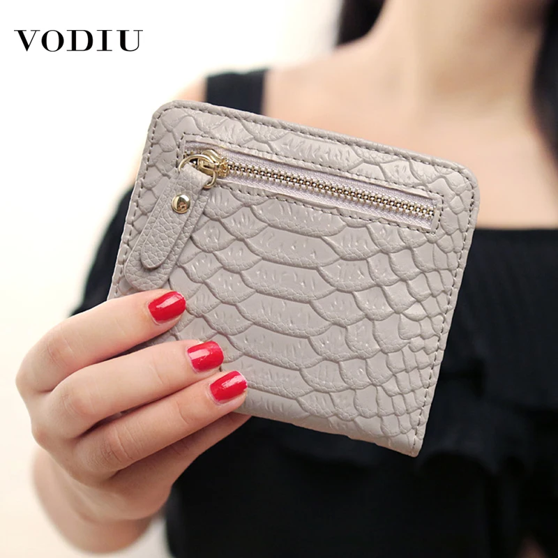 Женский кошелек мини клатч из кожи под змеиную кожу ультратонкий с отделением