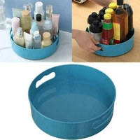 hot sales 360 degree rotating storage tray kitchen condiment organizer cosmetic container