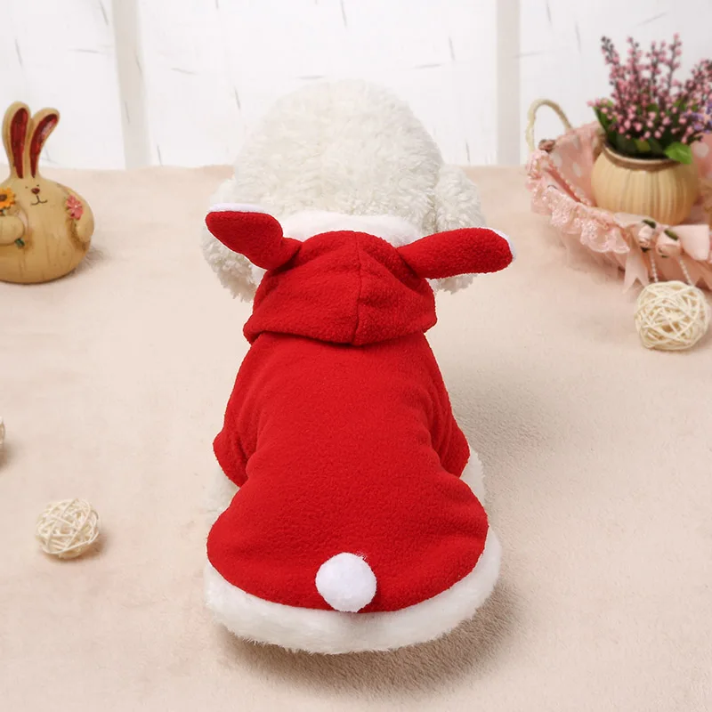 

Cute Bunny Pet Dog Costume Clothes Hooded Coat Fleece Puppy Warm Outfit SEC88