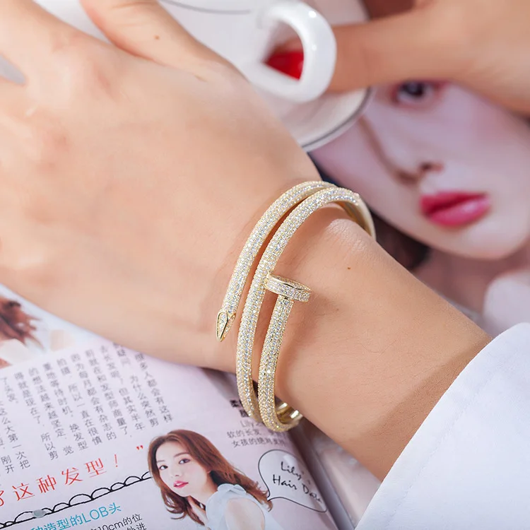 Роскошные брендовые ювелирные изделия из серебра 925 пробы двойной круг браслет