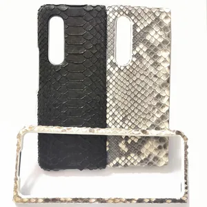 2in1 100 genuine python leather phone case for samsung galaxy z fold3 fold 3 2 flip3 5g real snakeskin shockproof armor cover free global shipping