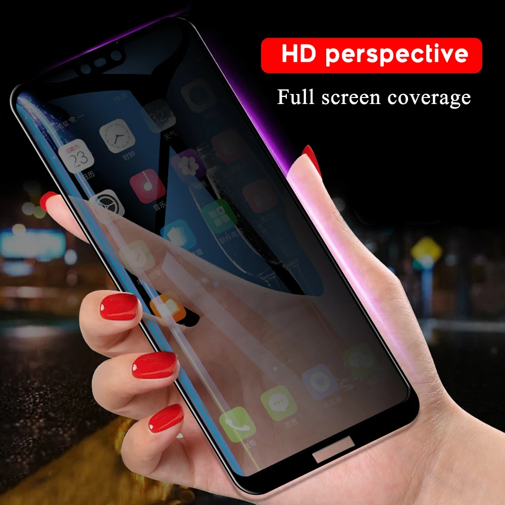 Анти шпион полное покрытие закаленное стекло для huawei P20 P30 mate 20 Lite Пленка
