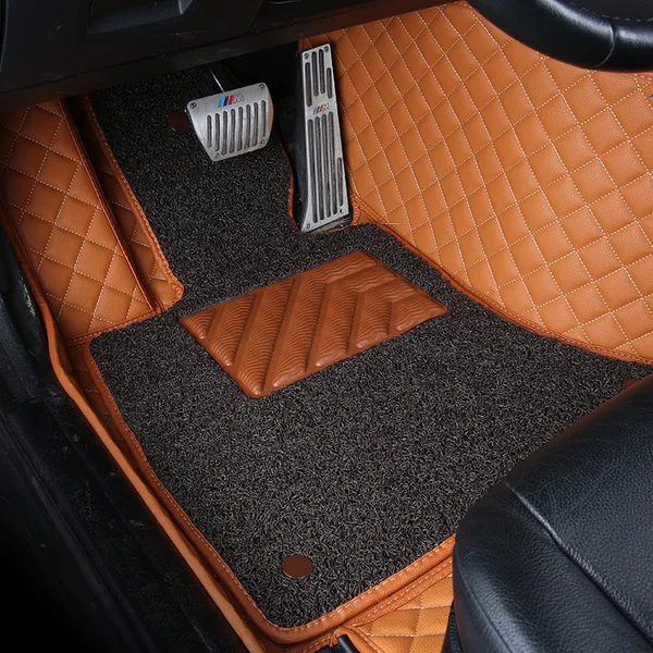 luxury Brown CARFUNNY водонепроницаемые автомобильные коврики для dodge ram 1500 honda civic 4d w639 mercedes w169 Автомобильные ковры автомобильные аксессуары - Название цвета: luxury Brown